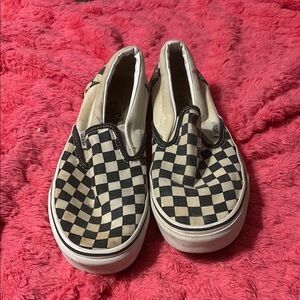 Vans Black and Cream Slip-On Sneakers Iconic Style